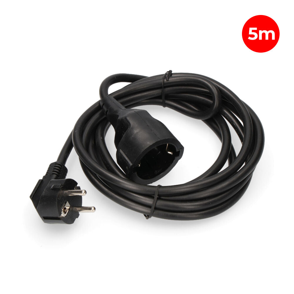 Prolongador con 1 TOMA 2P+T, 16A 250V~ 5 m DE CABLE H05VV-F 3G1,5mm² NEGRO
